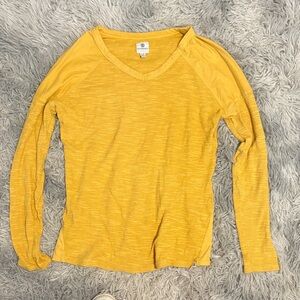 Elementz Mustard Yellow Long Sleeve V-Neck Top